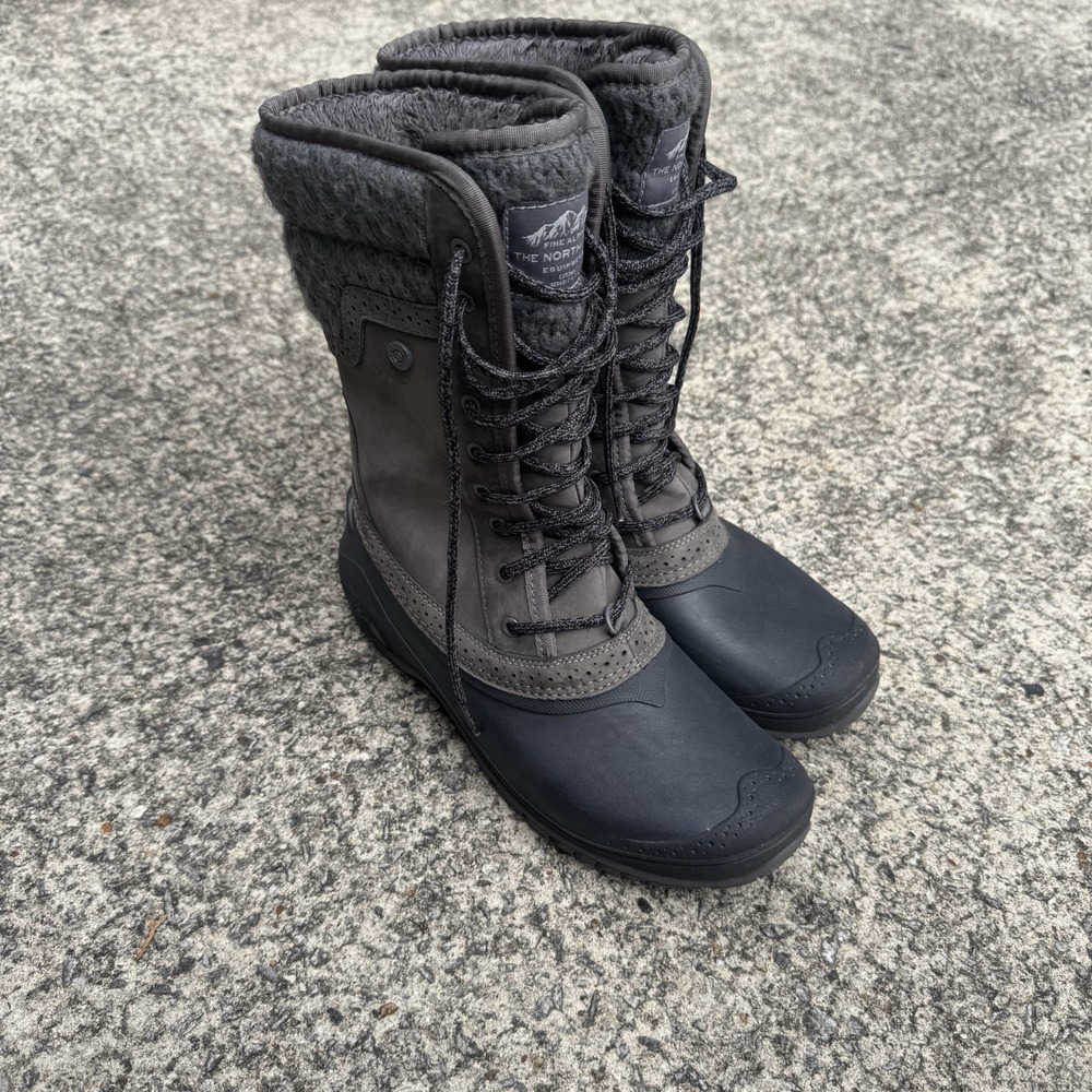 The North Face Shellista II Mid Womens Phantom Boots Size 9 Plum Kitten Gray